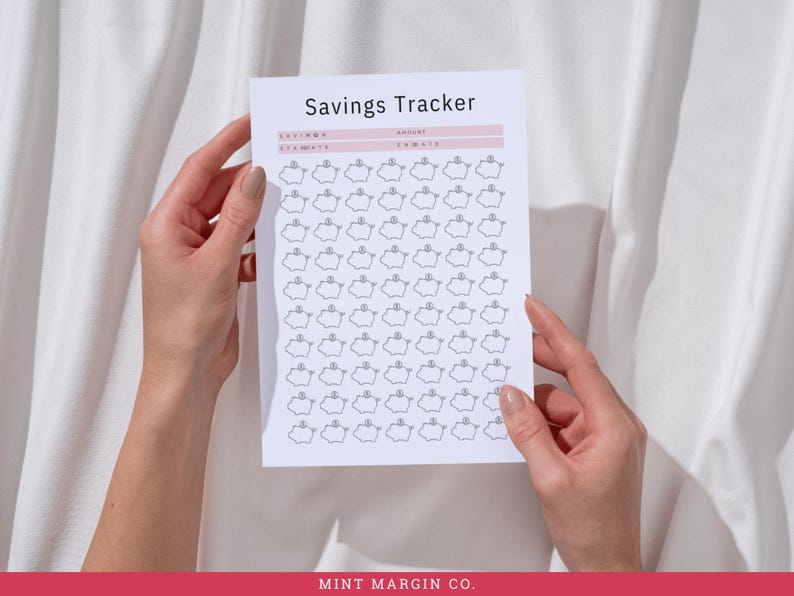 Cute Piggy Savings Tracker Printable | Piggy Bank Savings Planner PDF ...