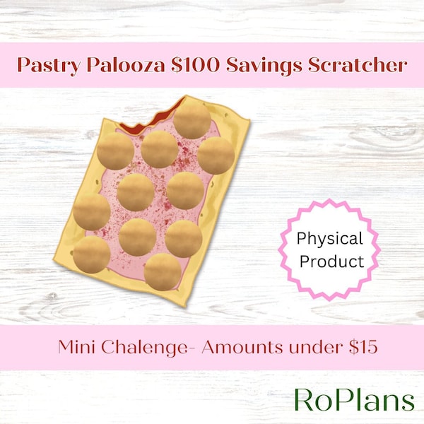 Pastry Palooza Strawberry Toaster Pastry Shaped Savings Challenge Laminated Scratcher