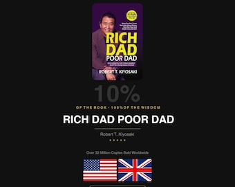 Résumé du livre Père riche, Père pauvre (PDF) | Guide d'éducation financière | Résumé de Kiyosaki | Téléchargement instantané | Anglais