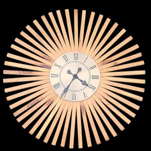 Mid-Century Sunburst Wall Clock