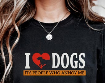 Diseño con frase divertida "Amo a los perros": Arte digital para amantes de los perros para camisetas, regalos y más / Descarga JPG 300 DPI