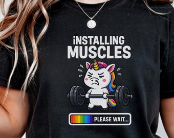 Camiseta con diseño de unicornio para gimnasio / Frase divertida sobre entrenamiento (Descarga digital)