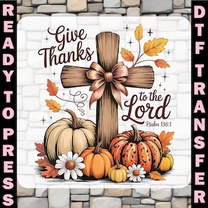 Boho Floral Thanksgiving DTF Transfer: Christian Jesus Cross Iron On