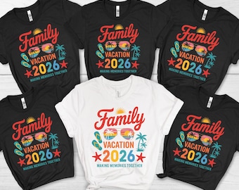 Family Vacation 2026 DTF Transfer, Family Matching Shirt Print, Ready to Press, Iron On