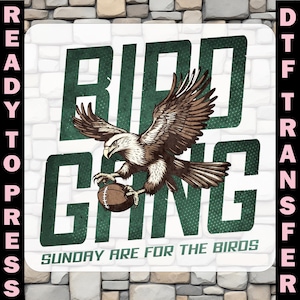 Bird Gang Dtf Transfer, Eagles Football Ready To Press, Eagles Game Day Heat Transfer, Football Season Iron On, Philadelphia Football Prints