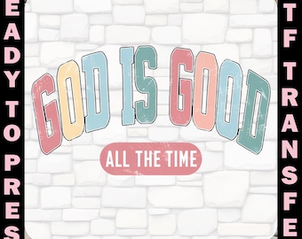Retro God Is Good DTF Transfer, Christian Heat Transfer