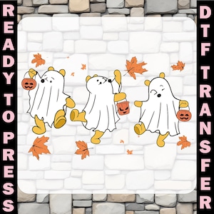 Halloween Winnie The Pooh Ready To Press, Cute Pooh Bear Fall DTF Transfer, Halloween Woman Iron On, Fall Vibes Heat Transfer,Disney Pumpkin