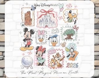 Vintage Disney Dtf Transfer, The Most Magical Place On Earth, Mickey and Friends, Decal