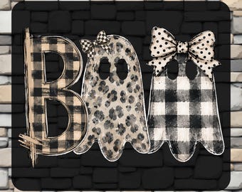 Camo Ghost DTF Transfers, Boo Ghost Ready to Press, Leopard Halloween Shirt Transfer