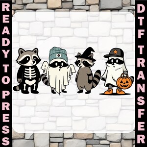 Halloween Ghost Raccoon Dtf Transfer, Funny Halloween Ready To Press, Spooky And Feral Heat Transfer, Feral Halloween Iron On, Spooky Season