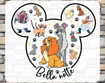 Lady and the Tramp Dtf, Bella Notte Ready To Press, Disney Dogs Iron On