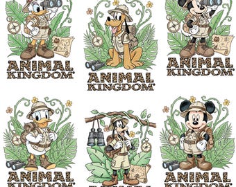 Animal Kingdom Dtf, Disney Safari Iron On, Ready To Press, Heat Transfer, Shirt Print