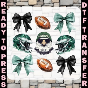 Coquette Eagles Football Dtf Transfer, Philadelphia Football Ready To Press, Gameday Eagles  Heat Transfer, Sundays For Eagles Iron On Decal