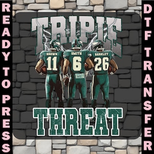 Triple Threat Philadelphia Football Eagle Ready To Press DTF, Eagles DTF Transfer, Eagles Football Shirt DTF, Eagles Heat Transfer, Gameday