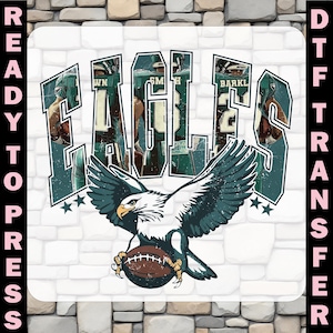 Eagles Dtf Transfer, Philadelphia Football Ready To Press, Eagles Football Heat Transfer, Football Eagle Philly Iron On, Football Gifts Dtf