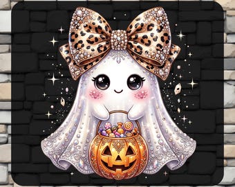Faux Rhinestone Ghost Dtf Transfer, Trendy Halloween Iron On, Spooky Boo Shirt Printing