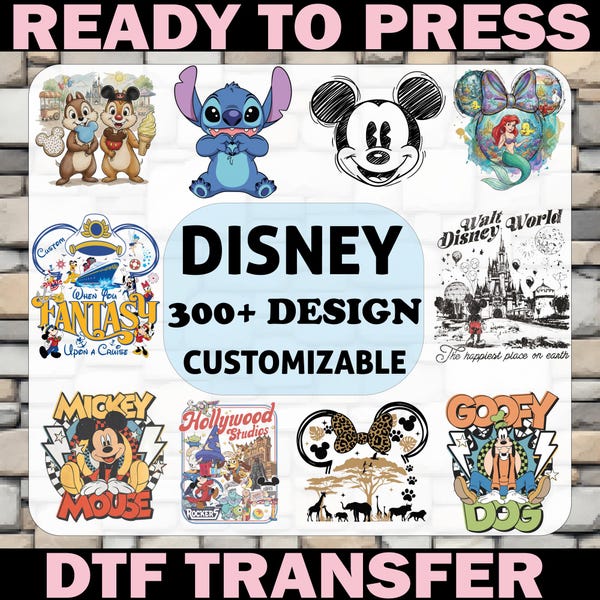 Disney Dtf, Heat Transfer, Ready To Press, Iron On Transfers, T Shirt Printing, Decals