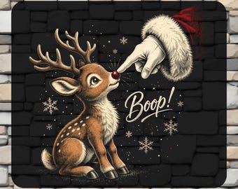 Trendy Christmas Boop DTF Transfers, Reindeer Santa Ready to Press, Shirt Transfer