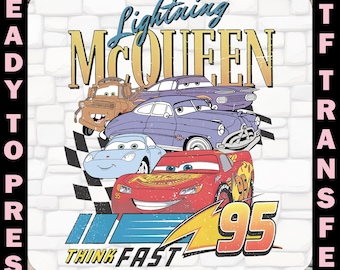 Lightning McQueen DTF Transfer: Cars Movie Iron On