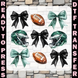Philadelphia Eagles Football Dtf Transfer, Eagles Football Ready To Press, Eagles Heat Transfer, Coquette Bow Philadelphia Fans Iron On