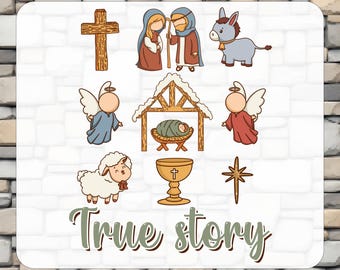 True Story DTF Transfers, Christian Shirt Transfer, Nativity Scene Ready To Press