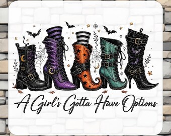 A Girls Gotta Have Options DTF Transfers, Retro Halloween Shirt Transfer, Witches Ready to Press
