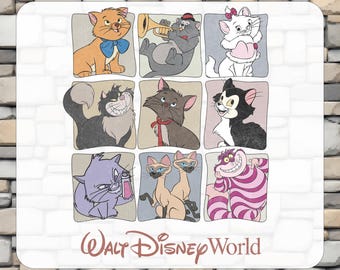Disney Cats Dtf Transfers, Walt Disney World Ready To Press, Heat Transfer, Iron On