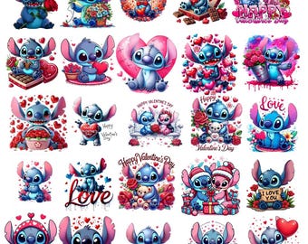 Valentine Stitch PNG Heart Design Clipart (Digital Download)