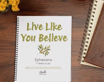 Ephesians Bible Study Workbook: 7-Week Study, spiral-bound with daily lessons and group discussion.