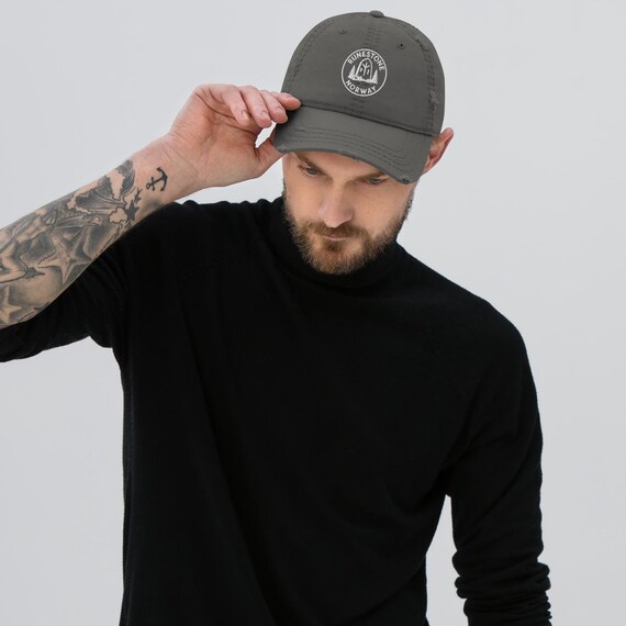 Norse Viking Dad Hat Scandinavian Logo Cap Nordic Aesthetic Distressed Baseball Hat Unisex Minimal Streetwear