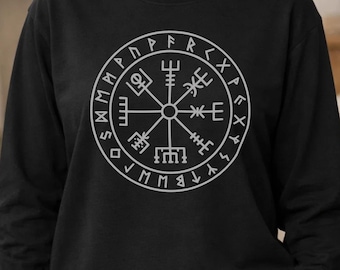 Koszula Vegvisir – długi rękaw z nordyckim kompasem, symbol pogański wikingów