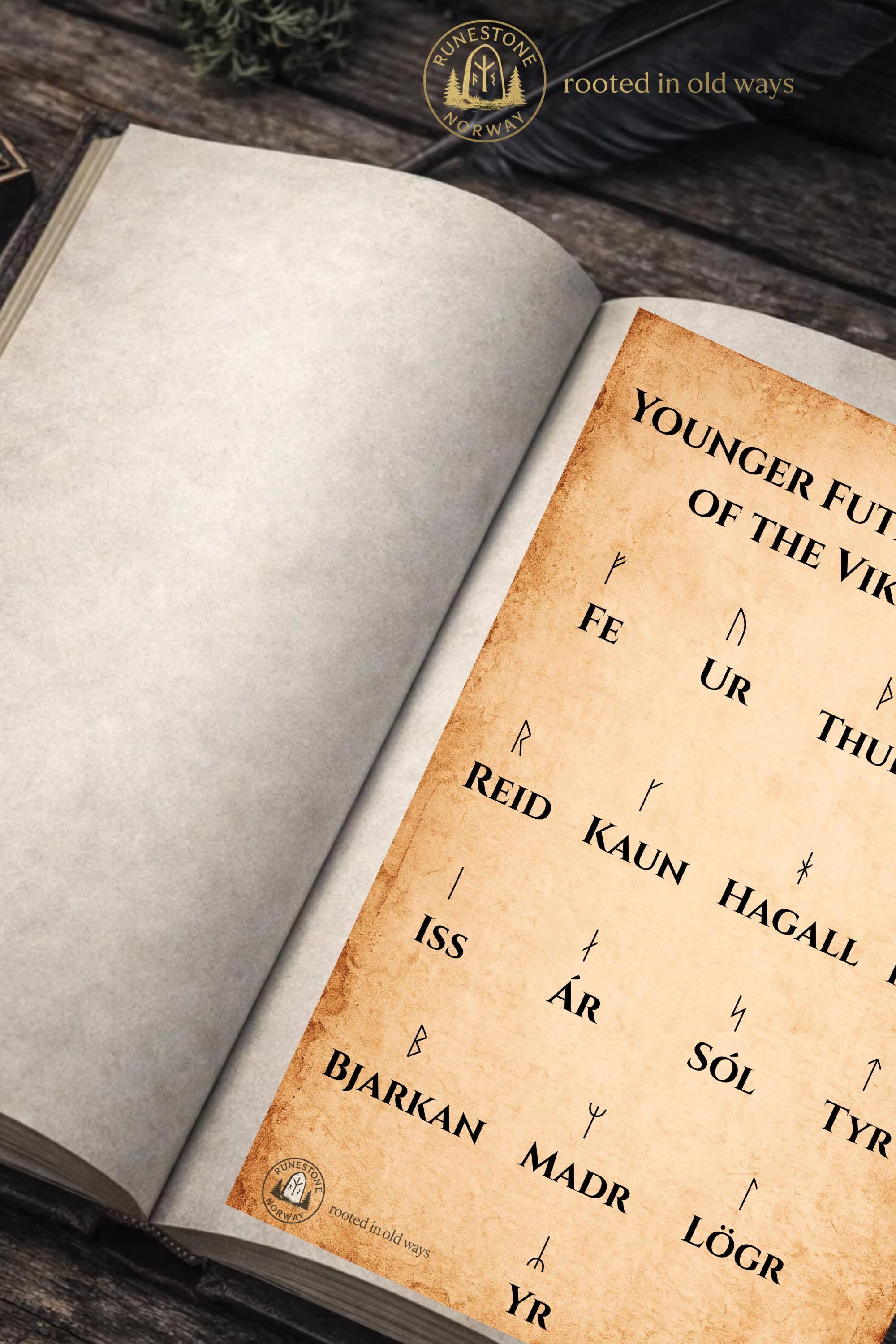 Rune Alphabet Chart Younger Futhark Printable Viking Rune Study Guide ...