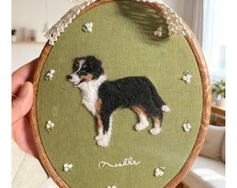 Personalized Wool Felt Pet Memorial Portrait | Custom Needle Felt Pet Keepsake for Dog & Cat Lovers
