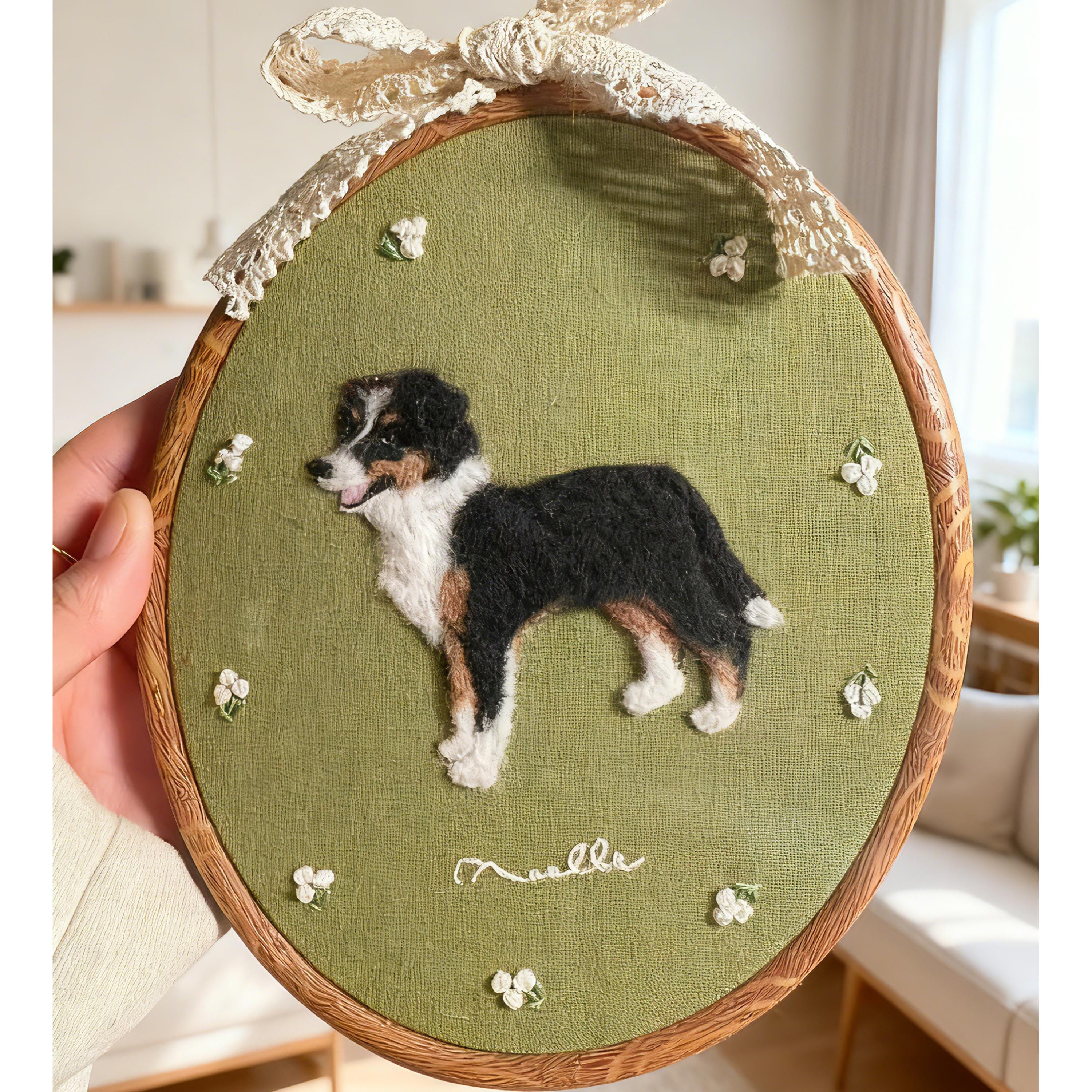 Needle felted dog in frame - Etsy 日本