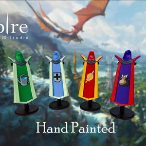 Runescape 99 Skillcape with Stand - OSRS 3D Printed Hand Painted Gaming Collectible - All Skills Available