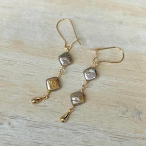 Brown Freshwater Pearl Dangle Earrings