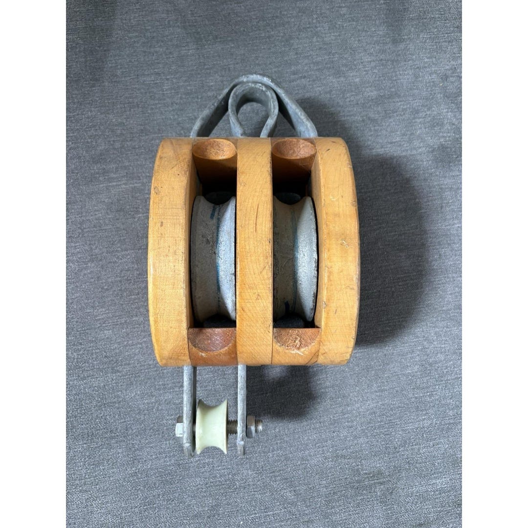 Vintage Campbell 3002K Double Wood Shell Block Size 6" 2500LB 3/4" MR ...