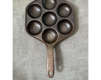 Vtg Jotul Cast Iron Pan Aebleskiver Danish Pancake Biscuit Egg Skillet Norway