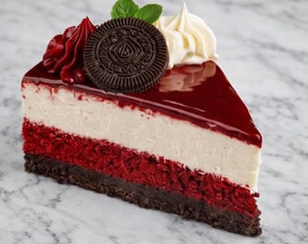Ruby Oreo Velvet Cheesecake Delight (Instant PDF Download)
