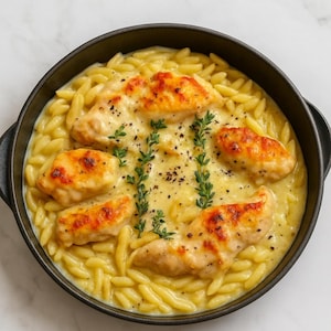Krämig en-gryta kycklingorzo-komfortskål (PDF-nedladdning direkt)