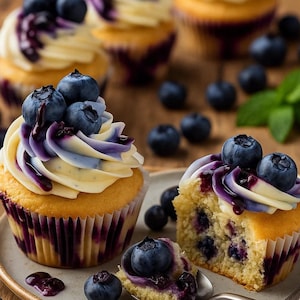 Best recipe for White Chocolate Blueberry Bliss Cupcakes. Instant PDF Download, family recipe book, Easy recipes