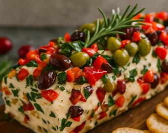 Holiday Antipasto Cream Cheese Log Delight (Instant PDF Download)