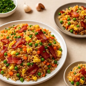 Gebratener Reis mit Speck Rezept: Geschmackvolles Familienessen (Instant PDF Download)