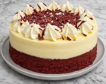 Luxury White Chocolate Cheesecake with Red Velvet Crust (Instant PDF Download)
