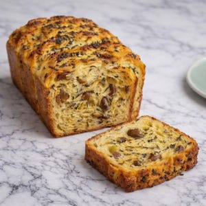 Pan rápido con queso mediterráneo y aceitunas (Descarga instantánea en PDF)