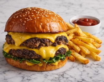Teriyaki Parmesan Fusion Burger Bliss (Instant PDF Download)