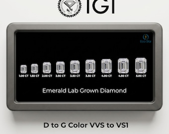 Emerald Cut Lab Grown Diamond For Solitaire Ring | 1.00 to 5.00 CT Eco-Friendly Diamond | IGI Certified Man Made Diamond For Jewelry Making