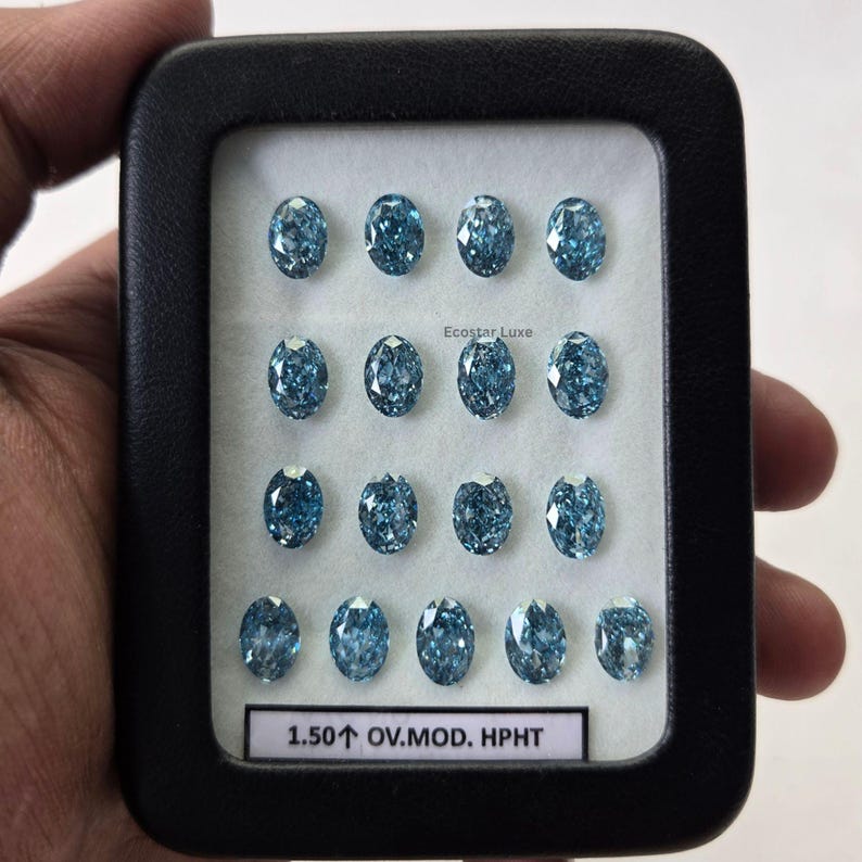 Oval Modified Cut Lab Grown Diamond, Fancy Blue Ethical Diamond, Loose ...