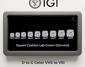 IGI-certifierad kuddslipad labodult diamant | 1,00 till 5,00 ct lös diamant | CVD-diamant för bröllopsgåva | Labsten för specialanpassad ring