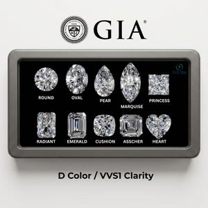 Diamanti creati in laboratorio e certificati GIA, colore D, purezza VVS1, diamanti certificati di forme multiple per anello di fidanzamento, diamanti per gioielleria di alta qualità